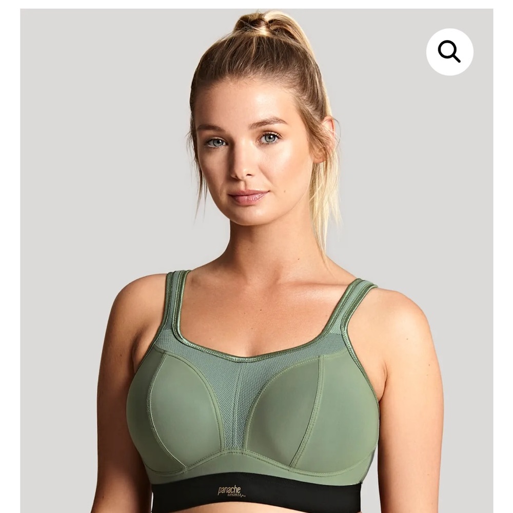 NWOT Panache- Convertible Sports Bra black/khaki- 36F